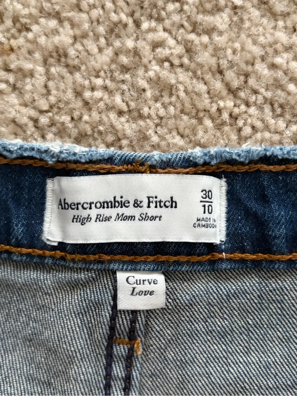 Abercrombie and fitch blue distress Raw Hem Distressed Denim Shorts 30(10) NWT
